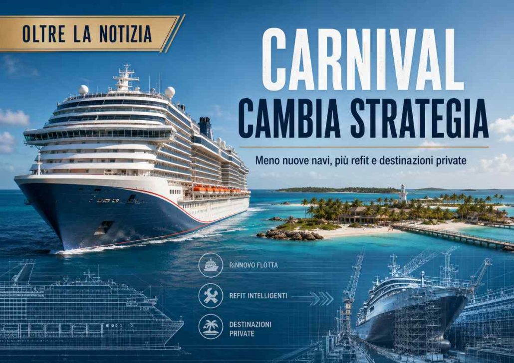 Carnival cresce, ma cambia la macchina del cruise: meno nuove navi, più refit e Caraibi sempre più privati