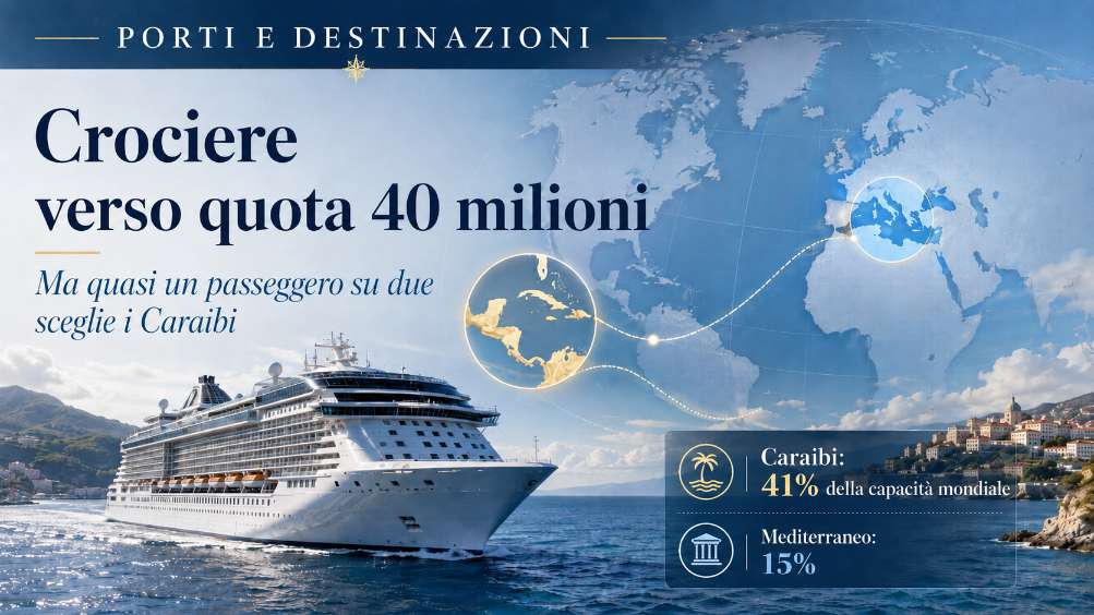La crociera corre verso 40 milioni di passeggeri, ma il mondo si concentra sempre più nei Caraibi