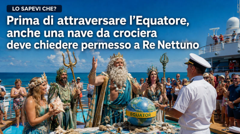 Prima di attraversare l’Equatore, anche una nave da crociera deve chiedere permesso a Re Nettuno